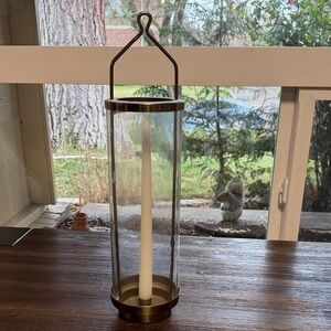 Elegant Glass and Metal Candle Lantern